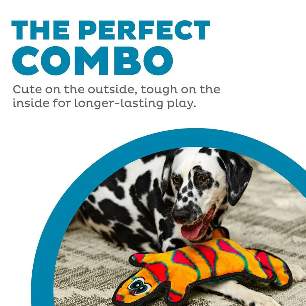 Outward Hound Invincible Gecko 4 Stuffingless Durable Squeaker Dog Toy, Large