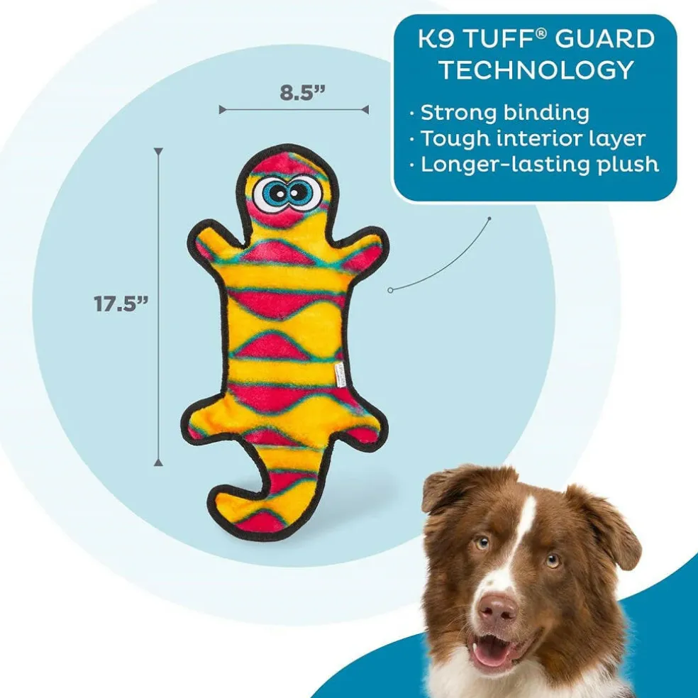 Outward Hound Invincible Gecko 4 Stuffingless Durable Squeaker Dog Toy, Large