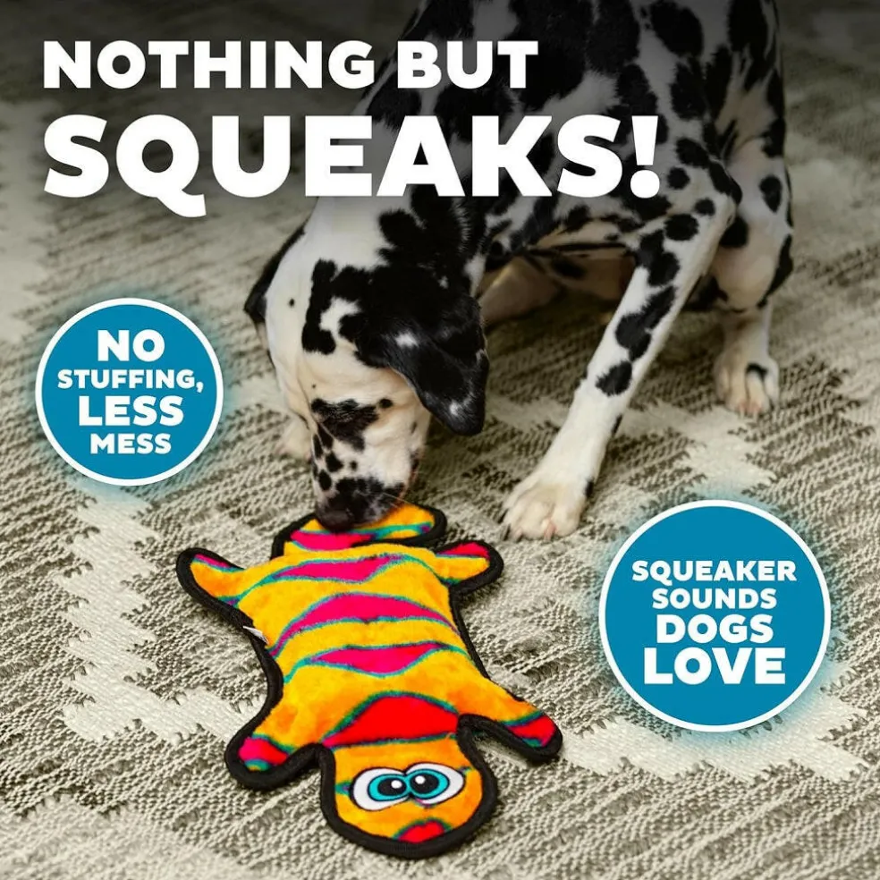 Outward Hound Invincible Gecko 4 Stuffingless Durable Squeaker Dog Toy, Large