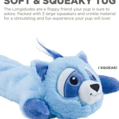Outward Hound Longidudes Raccoon Plush & Squeaky Tug Toy For Dogs