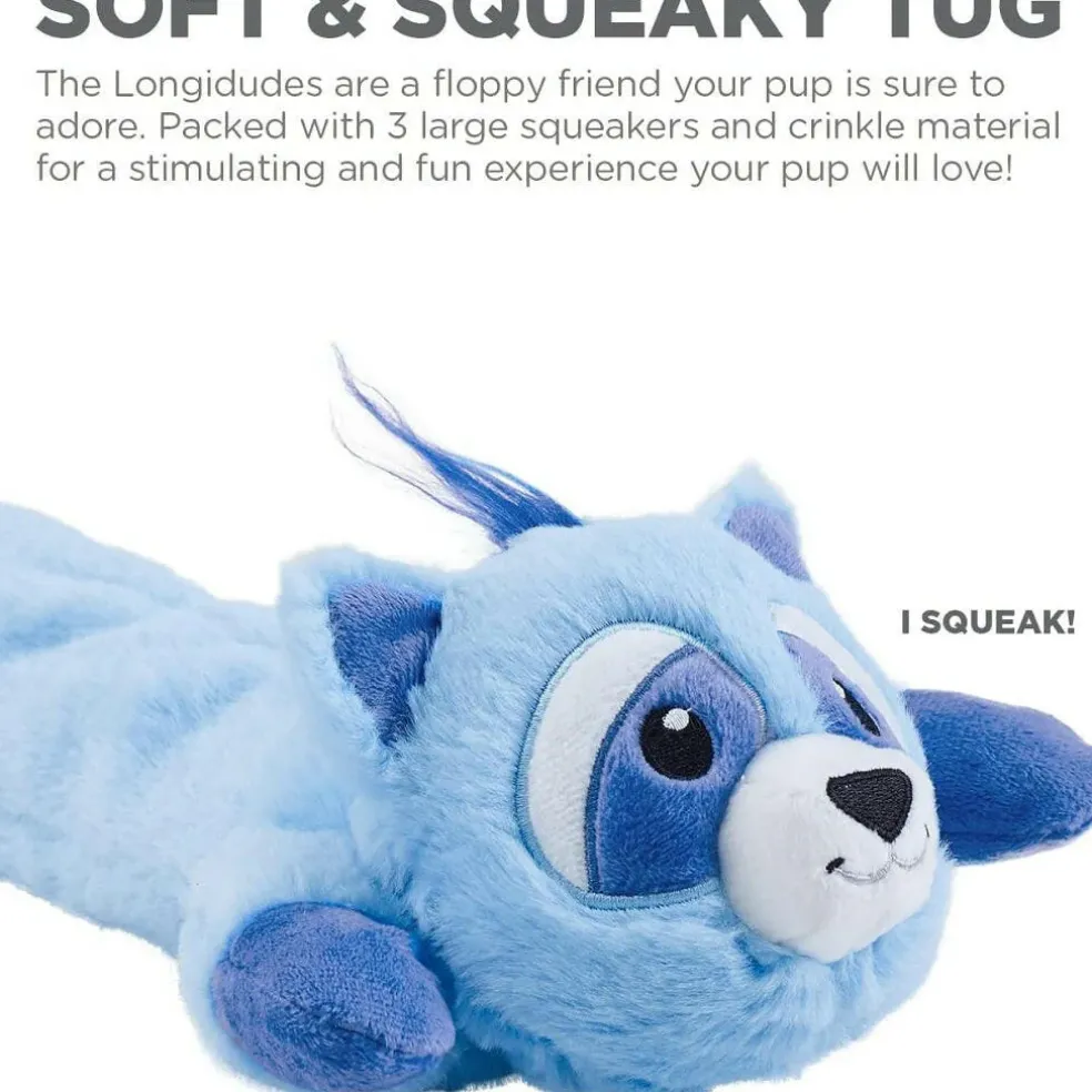 Outward Hound Longidudes Raccoon Plush & Squeaky Tug Toy For Dogs