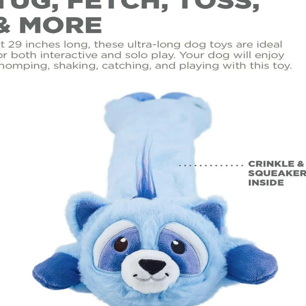 Outward Hound Longidudes Raccoon Plush & Squeaky Tug Toy For Dogs