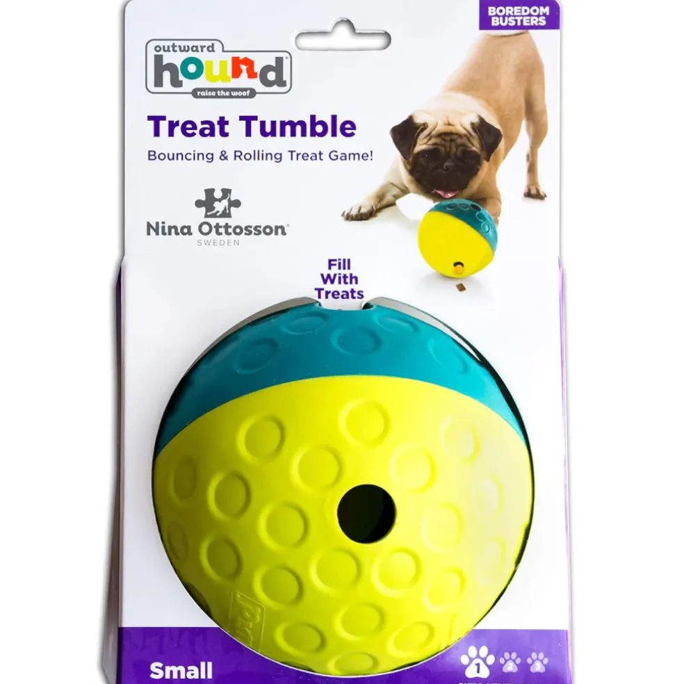 Outward Hound Nina Ottosson Treat Tumble Toy For Dogs - Small (Blue & Yellow)