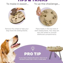 Outward Hound Nina Ottosson Worker Interactive Treat Puzzle Toy For Dogs, Level 3, Tan