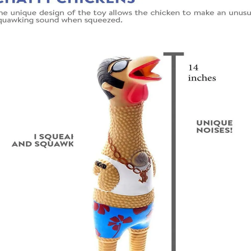 Outward Hound Squawkers Earl Latex Rubber Chicken Interactive Toy For Dog (Large)