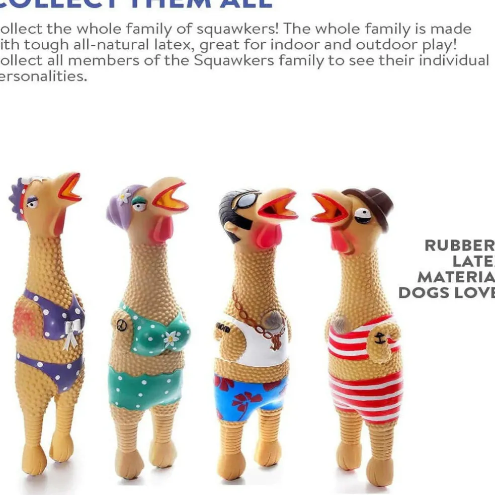 Outward Hound Squawkers Earl Latex Rubber Chicken Interactive Toy For Dog (Large)