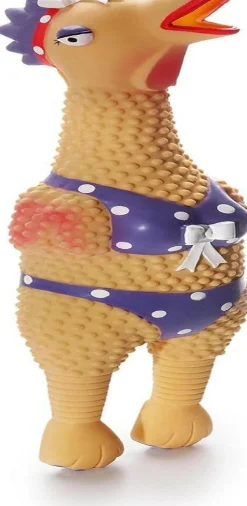 Outward Hound Squawkers Henrietta Latex Rubber Chicken Interactive Toy For Dog (Large)
