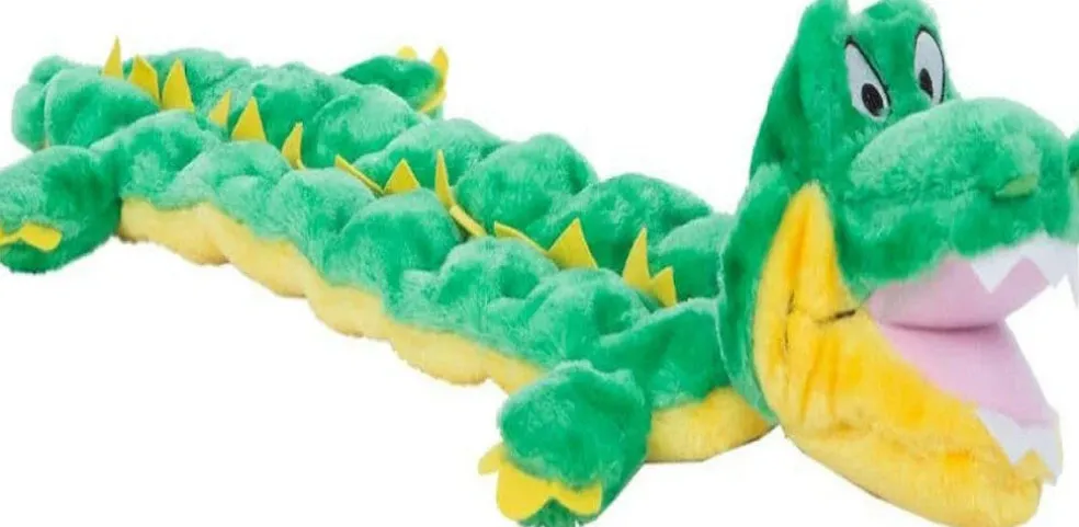 Outward Hound Squeaker Mat Long Body Gator Green Toy For Dog (Extra Large)