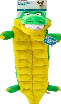 Outward Hound Squeaker Mat Long Body Gator Green Toy For Dog (Extra Large)