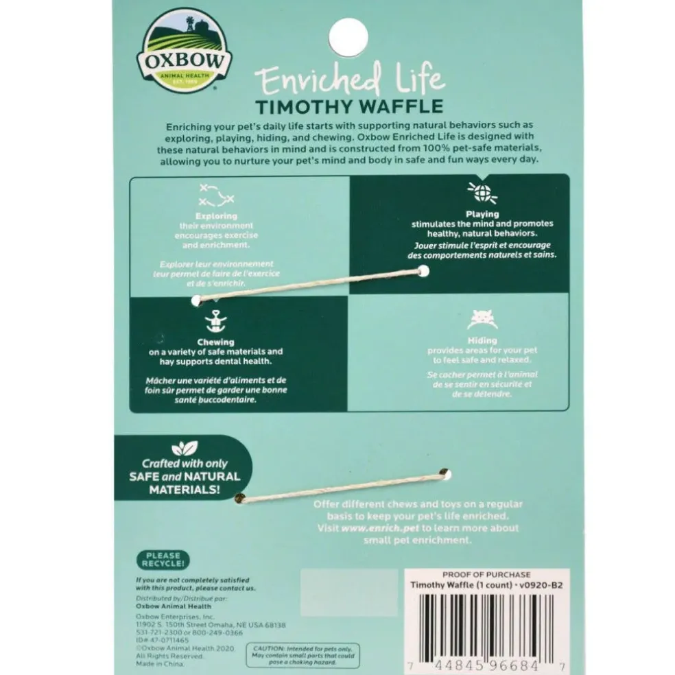 Oxbow Animal Health Enriched Life Timothy Waffle Small Animal Chew Toy