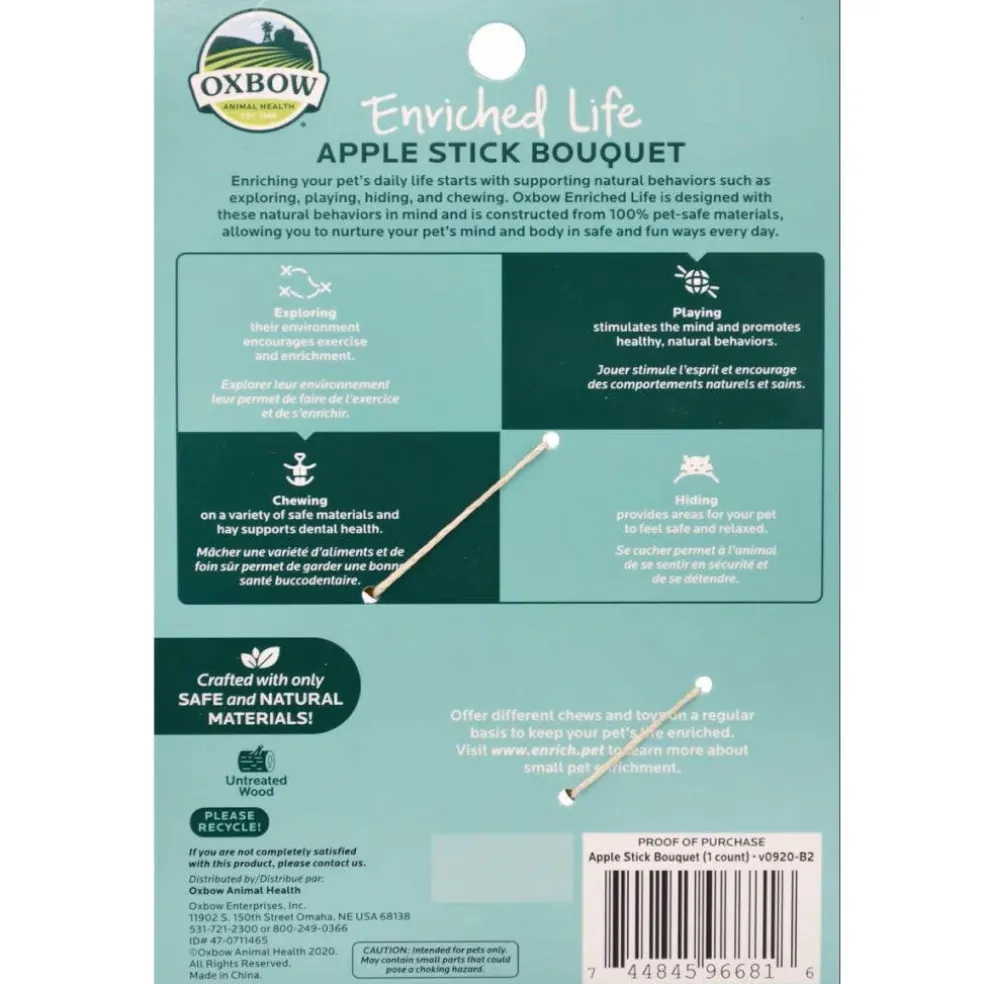 Oxbow Animal Health Enriched Life Apple Stick Bouquet Small Animal Chew Toy