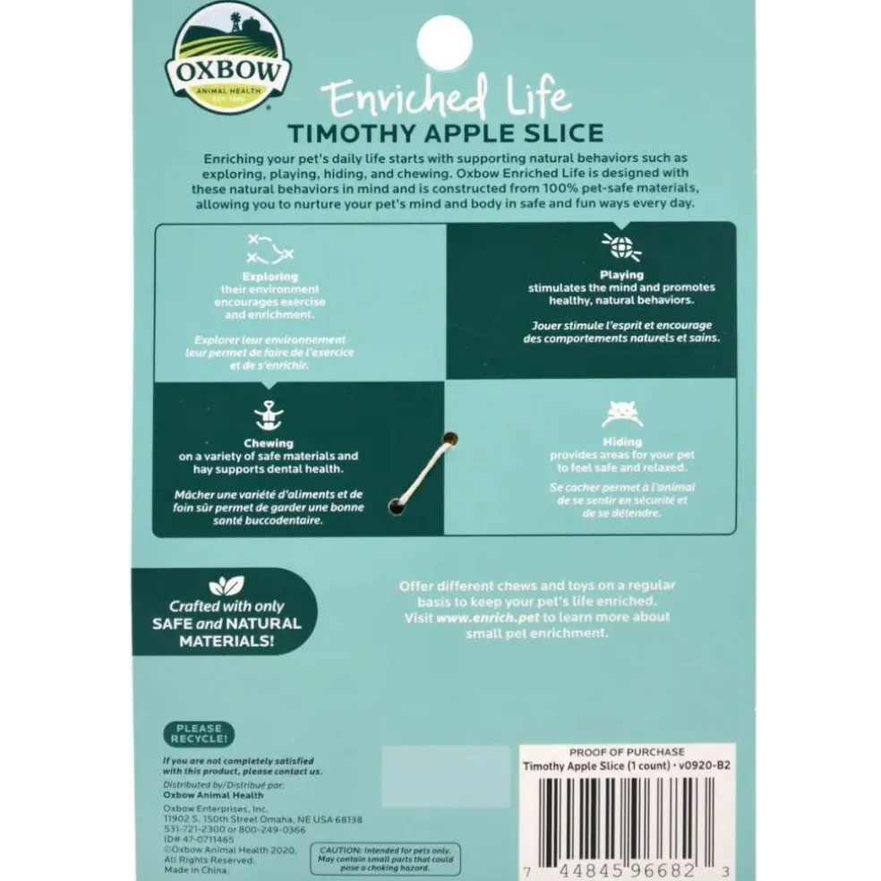 Oxbow Animal Health Enriched Life Timothy Apple Slice Small Animal Chew Toy