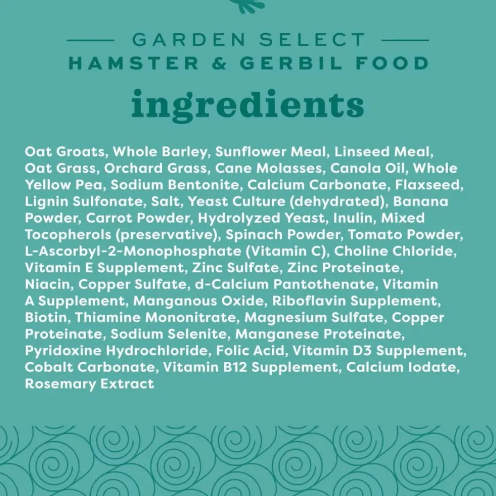 Oxbow Animal Health Garden Select Hamster & Gerbil Food