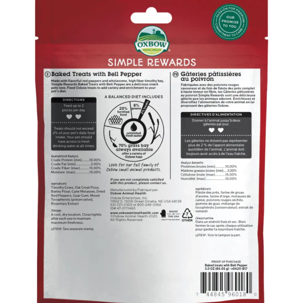Oxbow Animal Health Simple Rewards Baked Small Animal Treats w/Bell Pepper (3 oz)