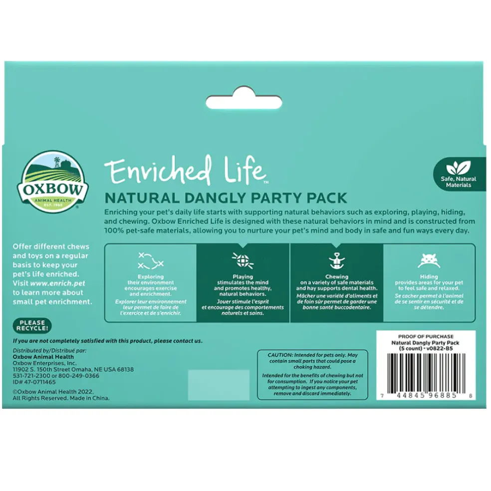 Oxbow Enriched Life Natural Dangly Party Pack Small Pet Toys