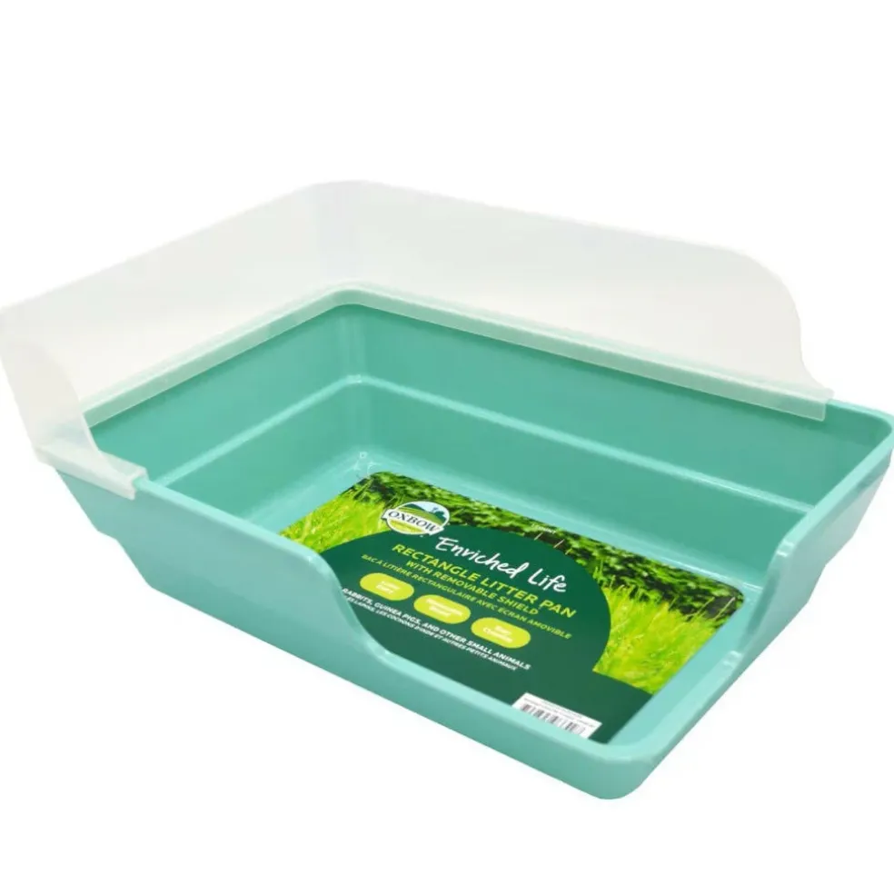 Oxbow Enriched Life Rectangle Litter Pan with Removable Shield For Small Animals