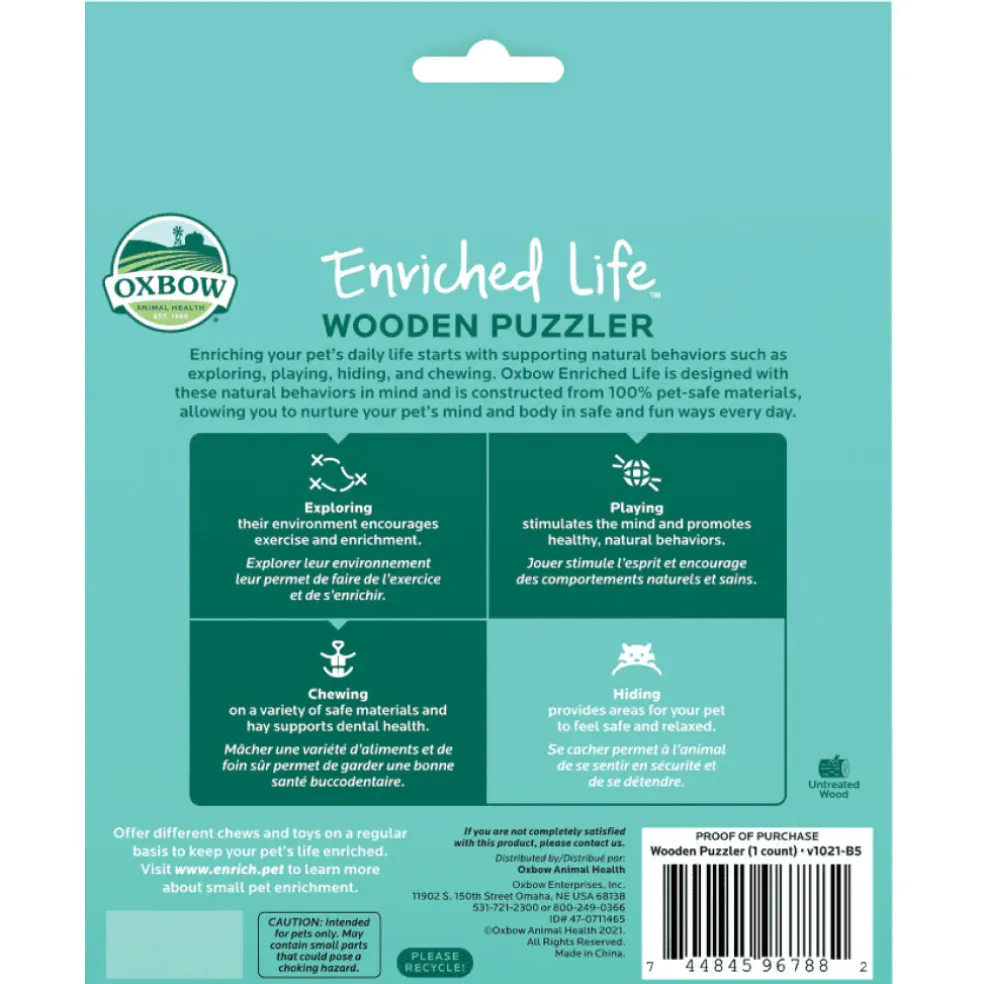 Oxbow Enriched Life Wooden Puzzler Toy For Small Animals