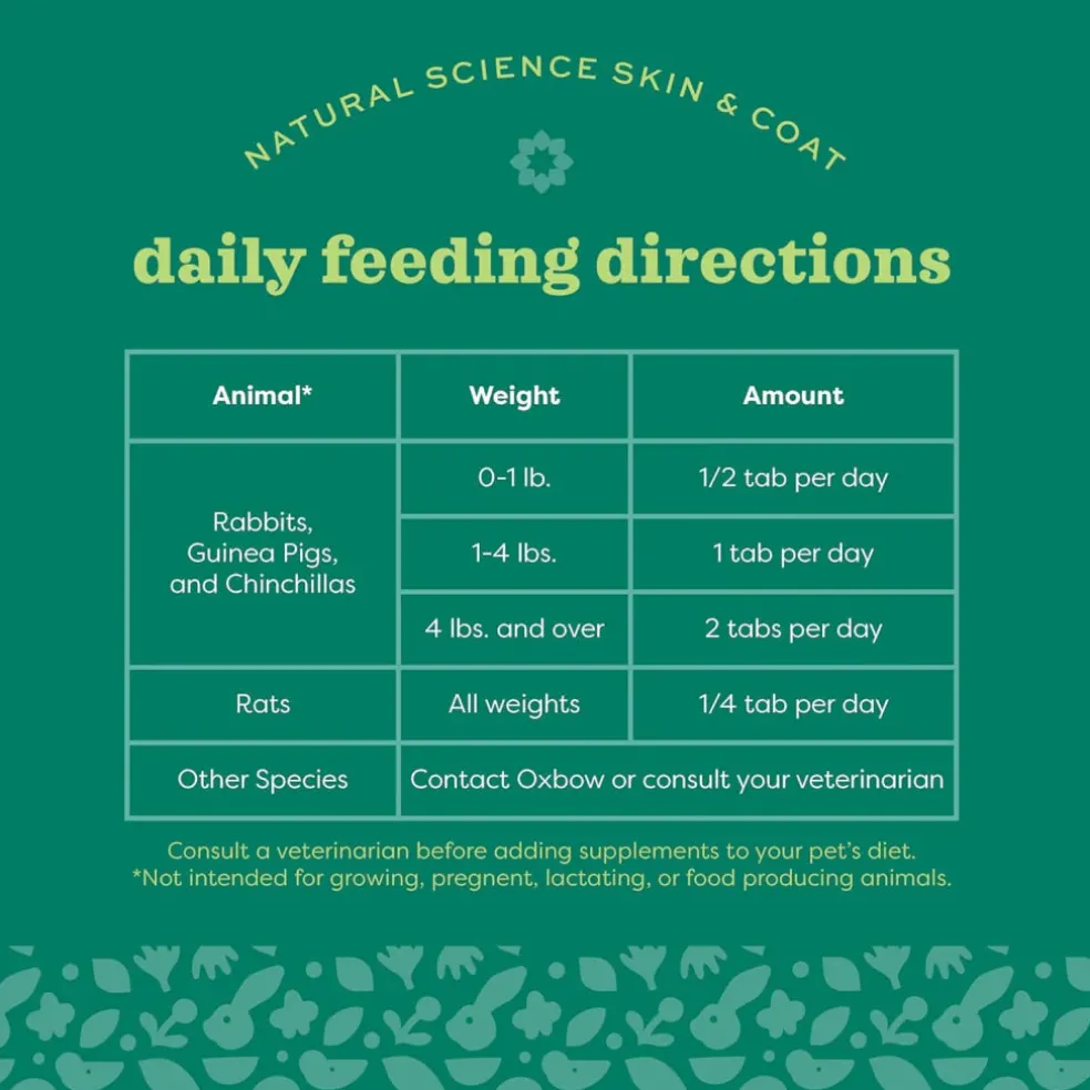 Oxbow Natural Science Skin & Coat Supplement For Small Animals (60 ct)