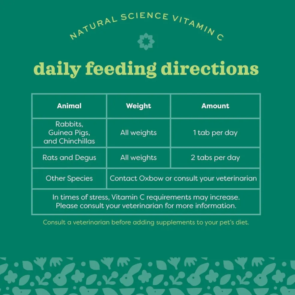 Oxbow Natural Science Vitamin C Supplement For Small Animals (60 ct)