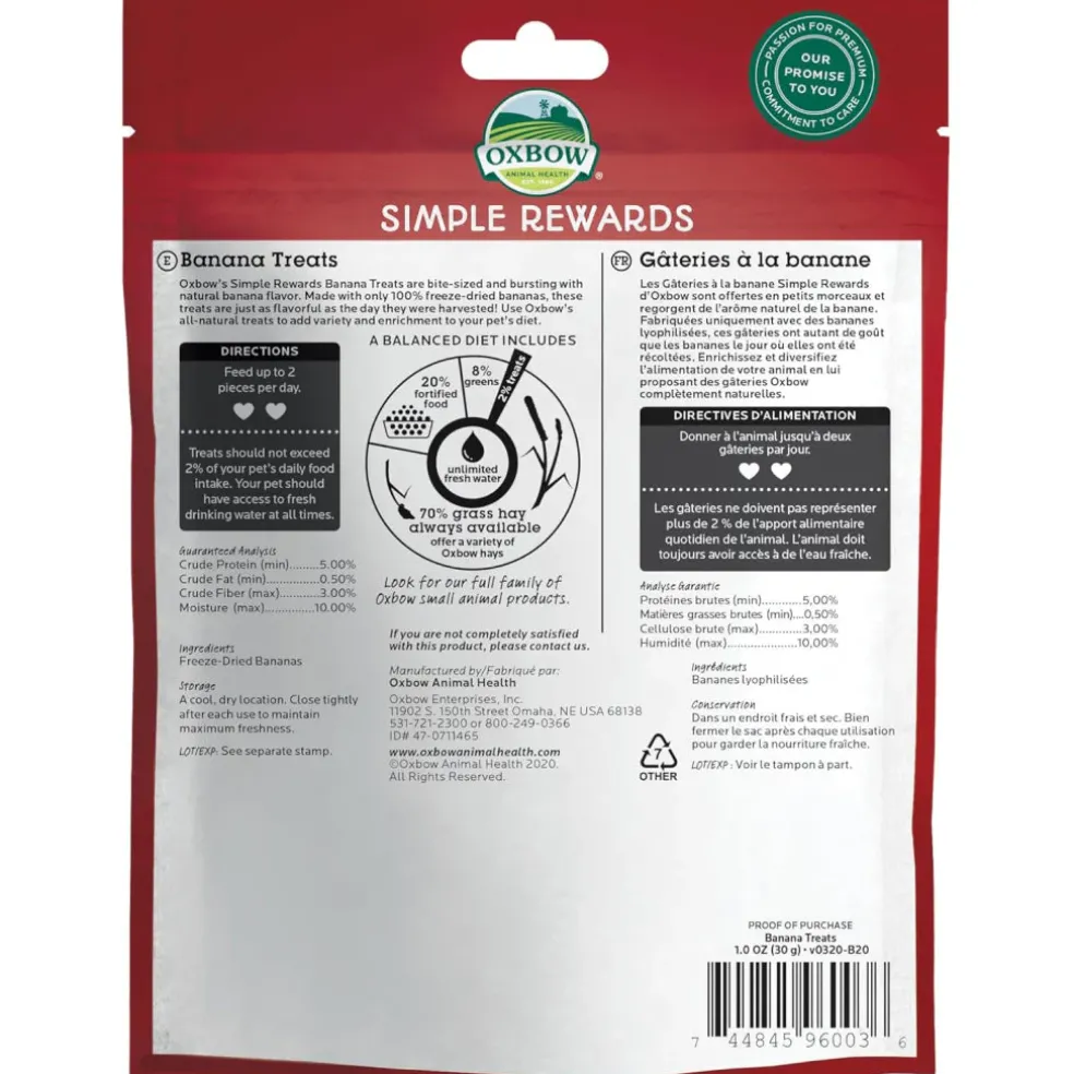 Oxbow Simple Rewards Freeze Dried Banana Small Animal Treats (1 oz)