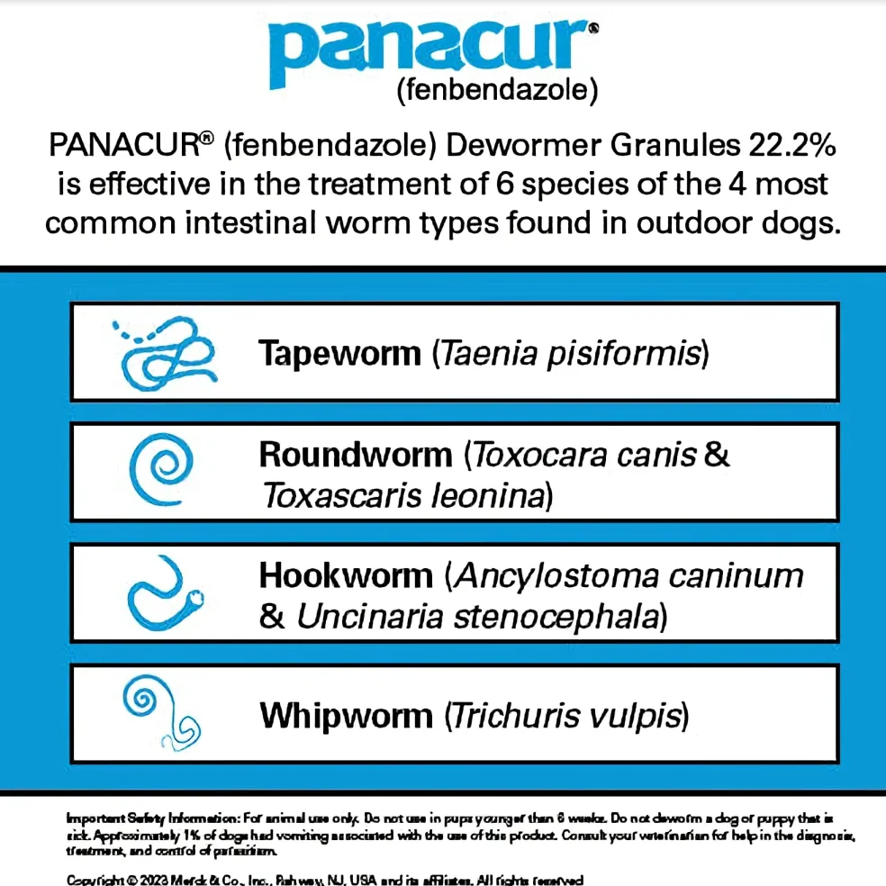 Panacur C (Fenbendazole) Canine Dewormer (4 gram)