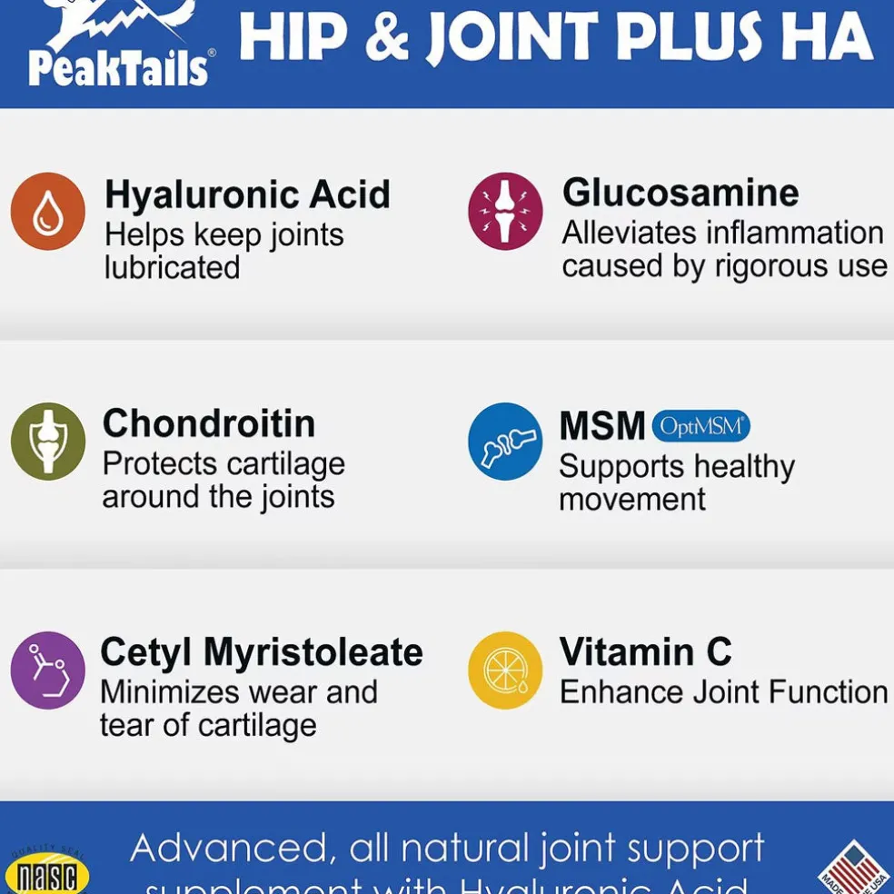 PeakTails Hip & Joint Plus HA for Dogs