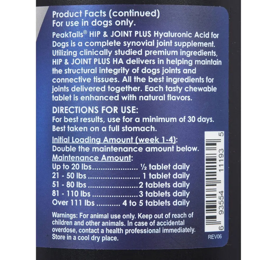 PeakTails Hip & Joint Plus HA for Dogs