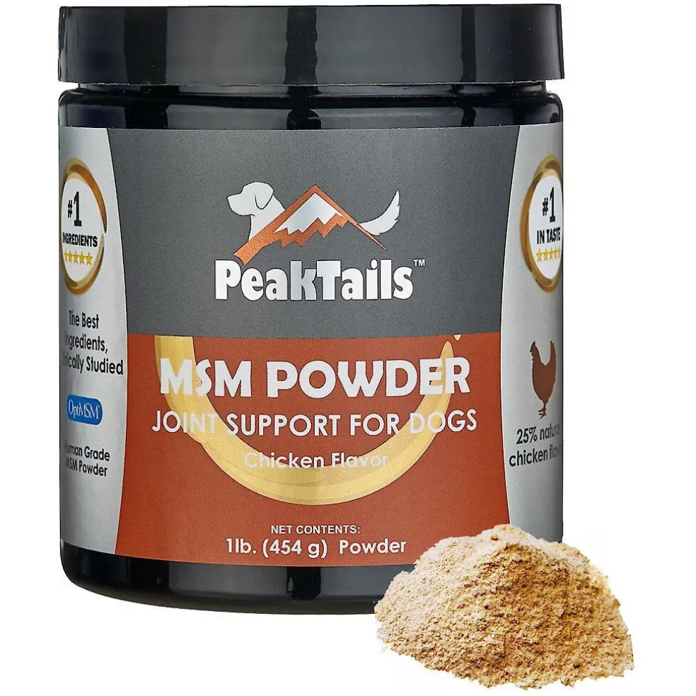 PeakTails Joint Support For Dogs MSM Powder Chicken Flavor, 1-lb