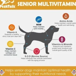 PeakTails Senior MultiVitamin Chewable Tablets for Dogs