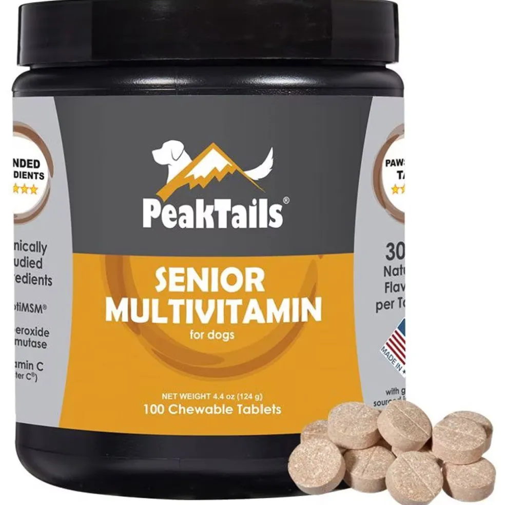 PeakTails Senior MultiVitamin Chewable Tablets for Dogs