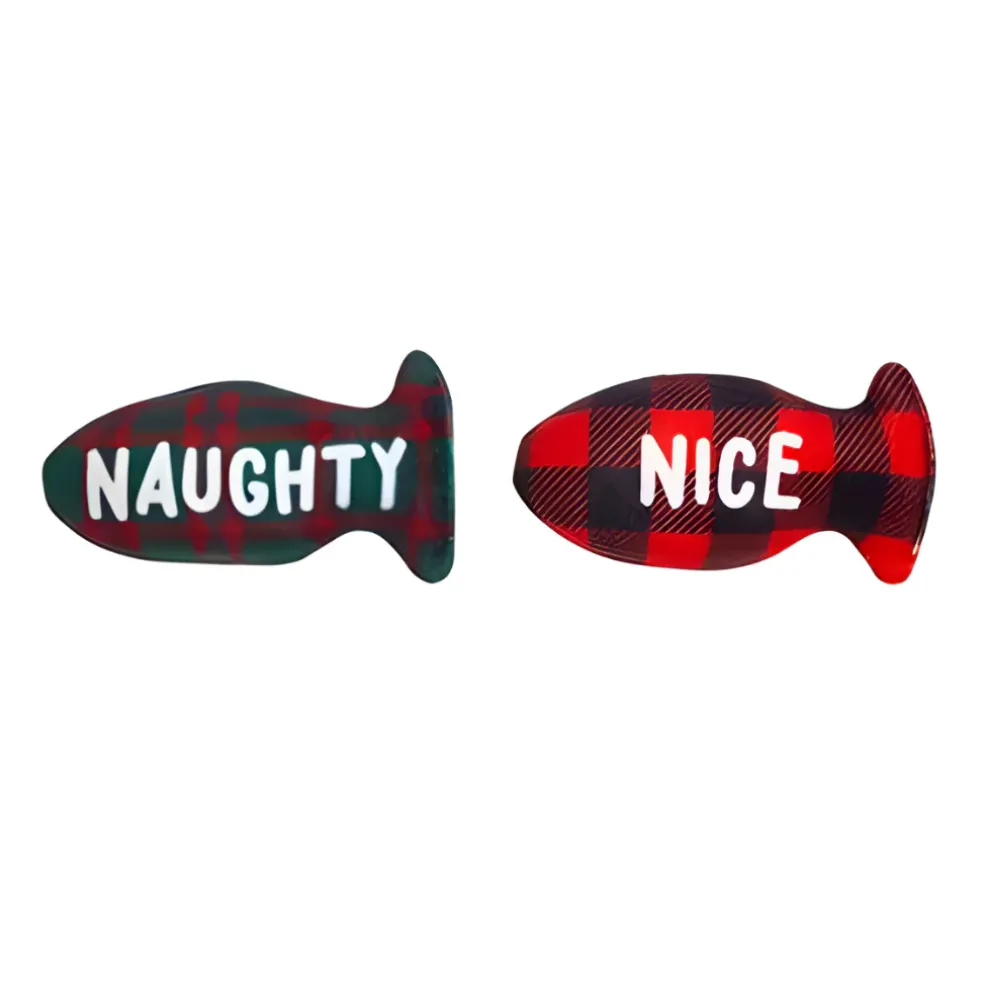 Pearhead Naughty Or Nice Holiday Themed Cat Toy Set with Catnip