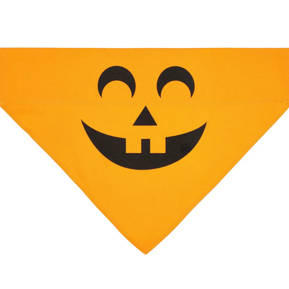 Pearhead Pumpkin Dog Halloween Bandana, Medium/Large