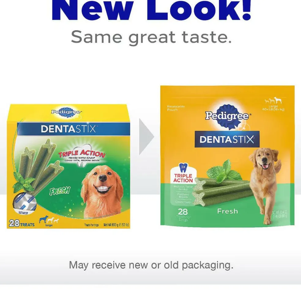 Pedigree Dentastix Fresh Mint Flavored Large Dental Dog Treats, 28 Count