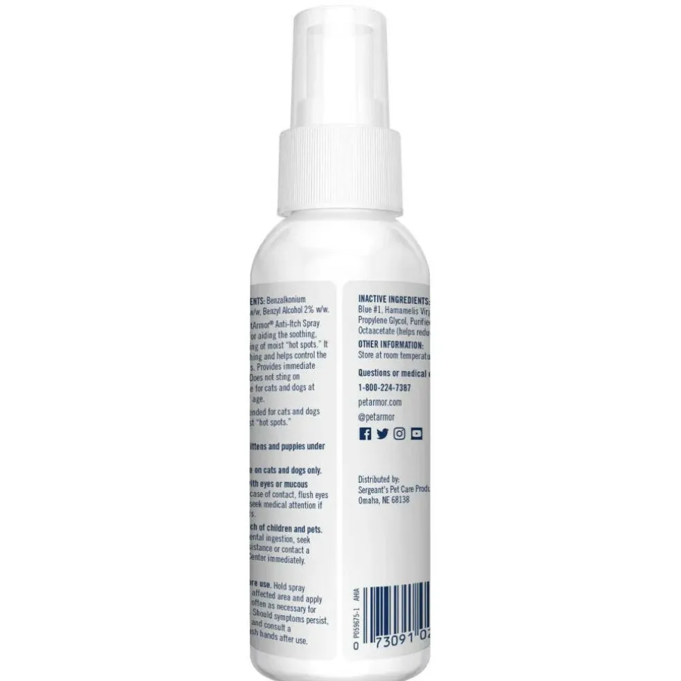 PetArmor Anti-Itch Spray For Dogs & Cats (4oz)