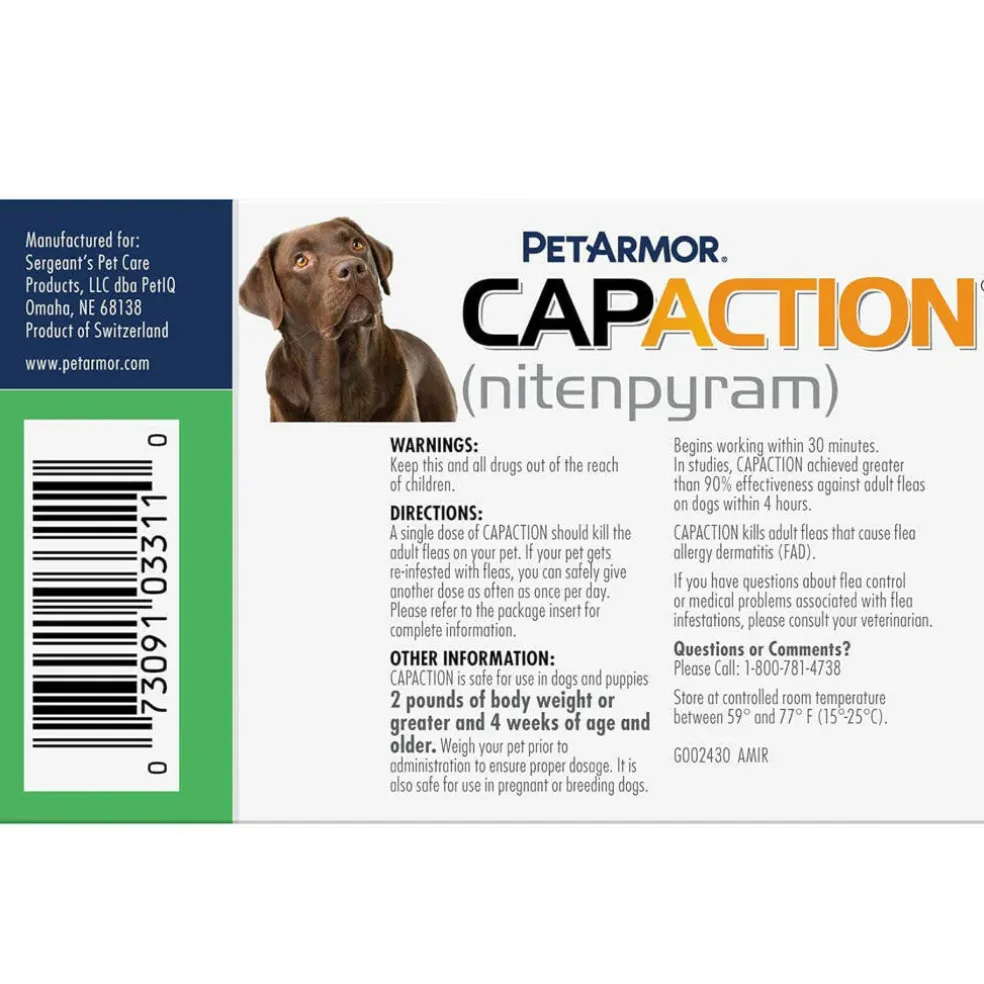 PetArmor CapAction Oral Flea Treatment Tabs For Dogs >25LB (6 Count)