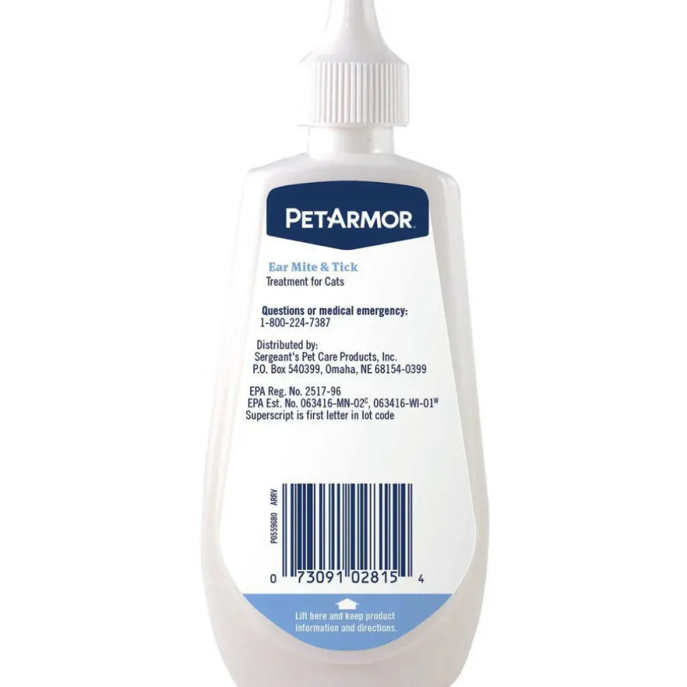 PetArmor Ear Mite & Tick Treatment For Cats (3oz)