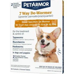 PetArmor 7 Way De-Wormer for Small Dogs & Puppies (2 chewable tablets)