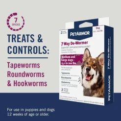 PetArmor 7 Way De-Wormer Medium & Large Dog 2 Count - In Clamshell
