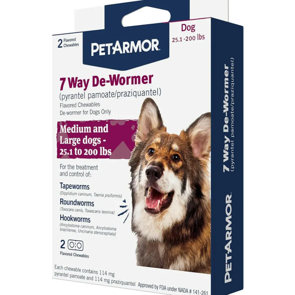 PetArmor 7 Way De-Wormer Medium & Large Dog 2 Count - In Clamshell