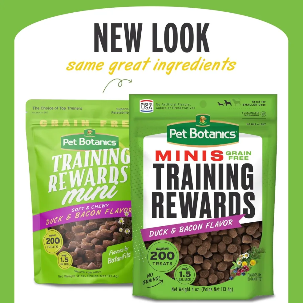 Pet Botanics Training Rewards Mini Soft & Chewy Duck & Bacon Flavor Dog Treats (4 oz)