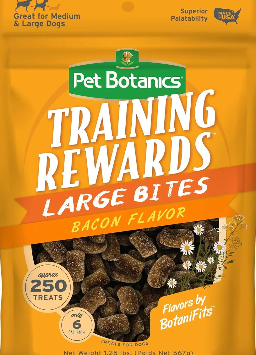 Pet Botanics Training Rewards Soft & Chewy Bacon Flavor Large Bites (1.25 lb)