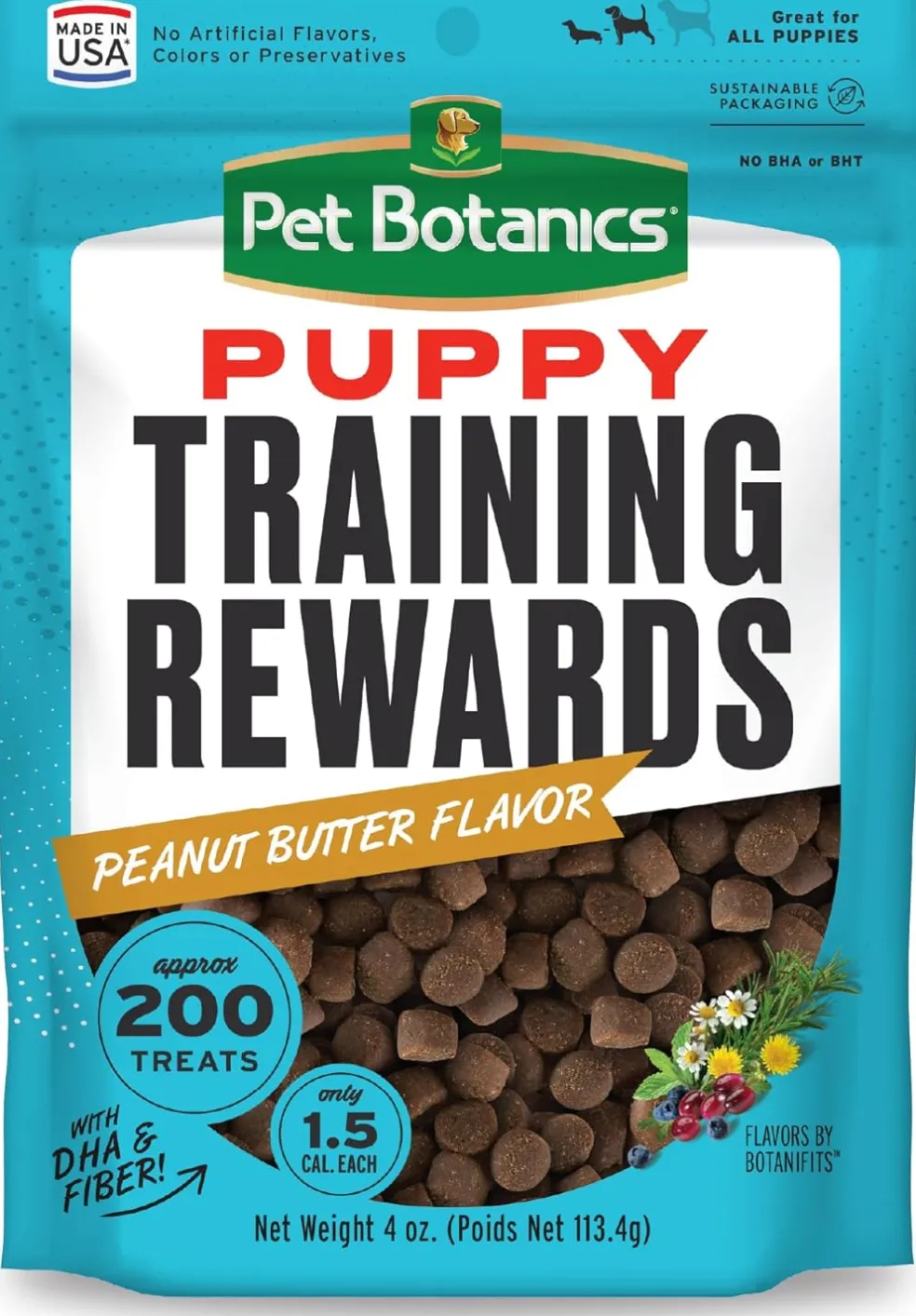 Pet Botanics Training Rewards Soft & Chewy Peanut Butter Puppy Bites (4 oz)