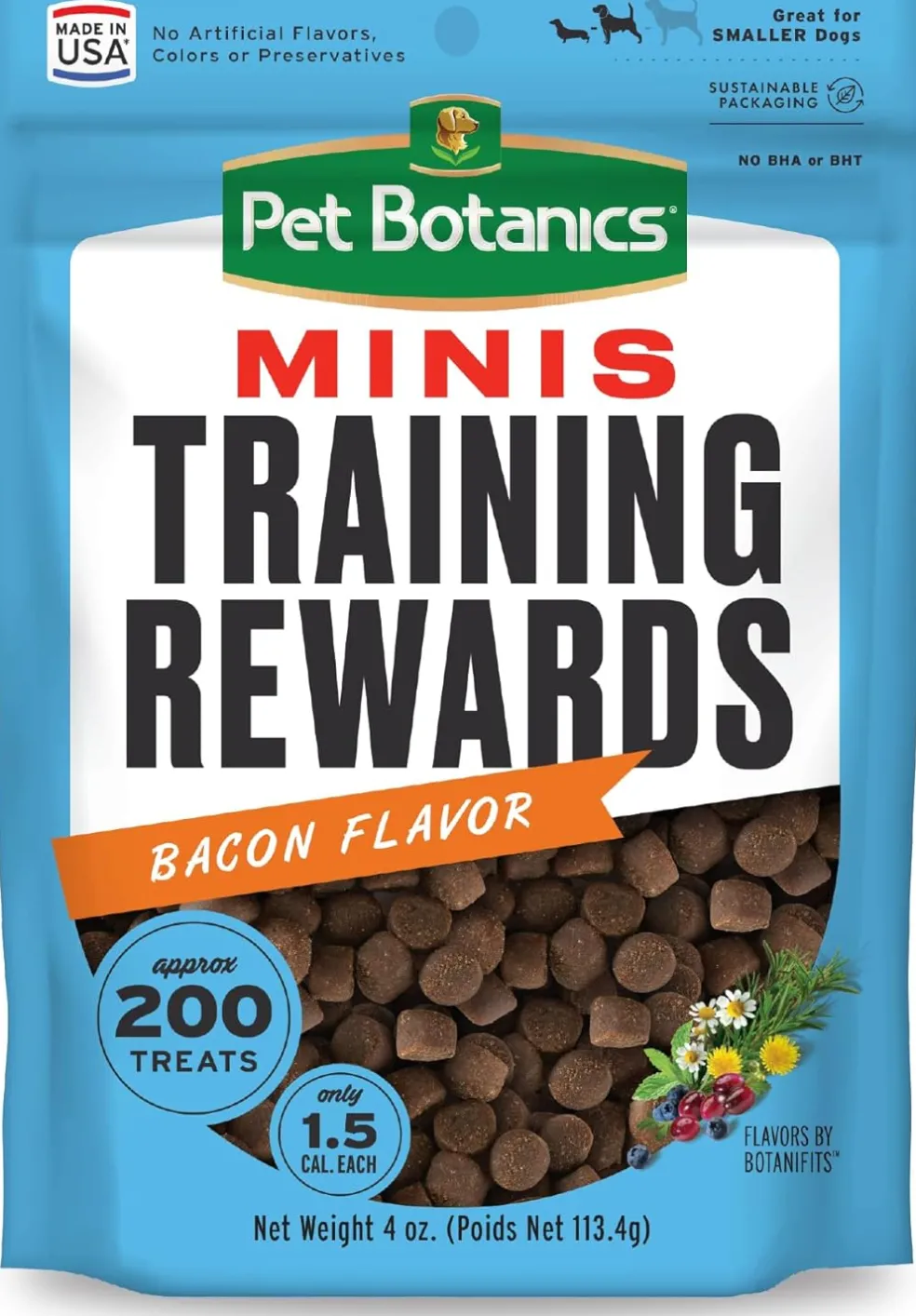 Pet Botanics Training Rewards Mini Soft & Chewy Bacon Flavor Dog Treats