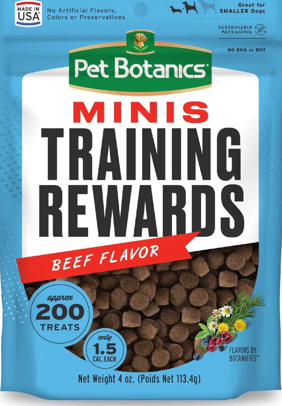 Pet Botanics Training Rewards Mini Soft & Chewy Beef Flavor Dog Treats