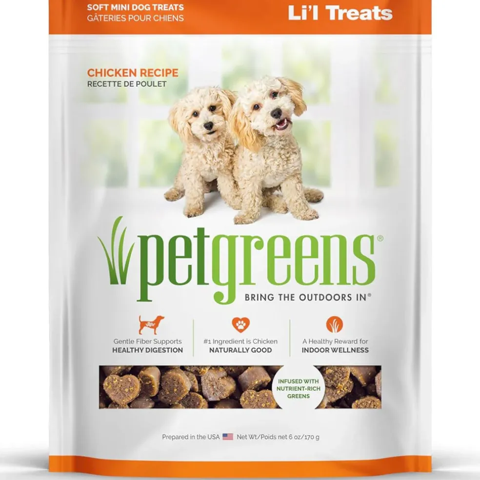 Pet Greens Li'l Treats Chicken Soft Mini Dog Treats, 6-oz