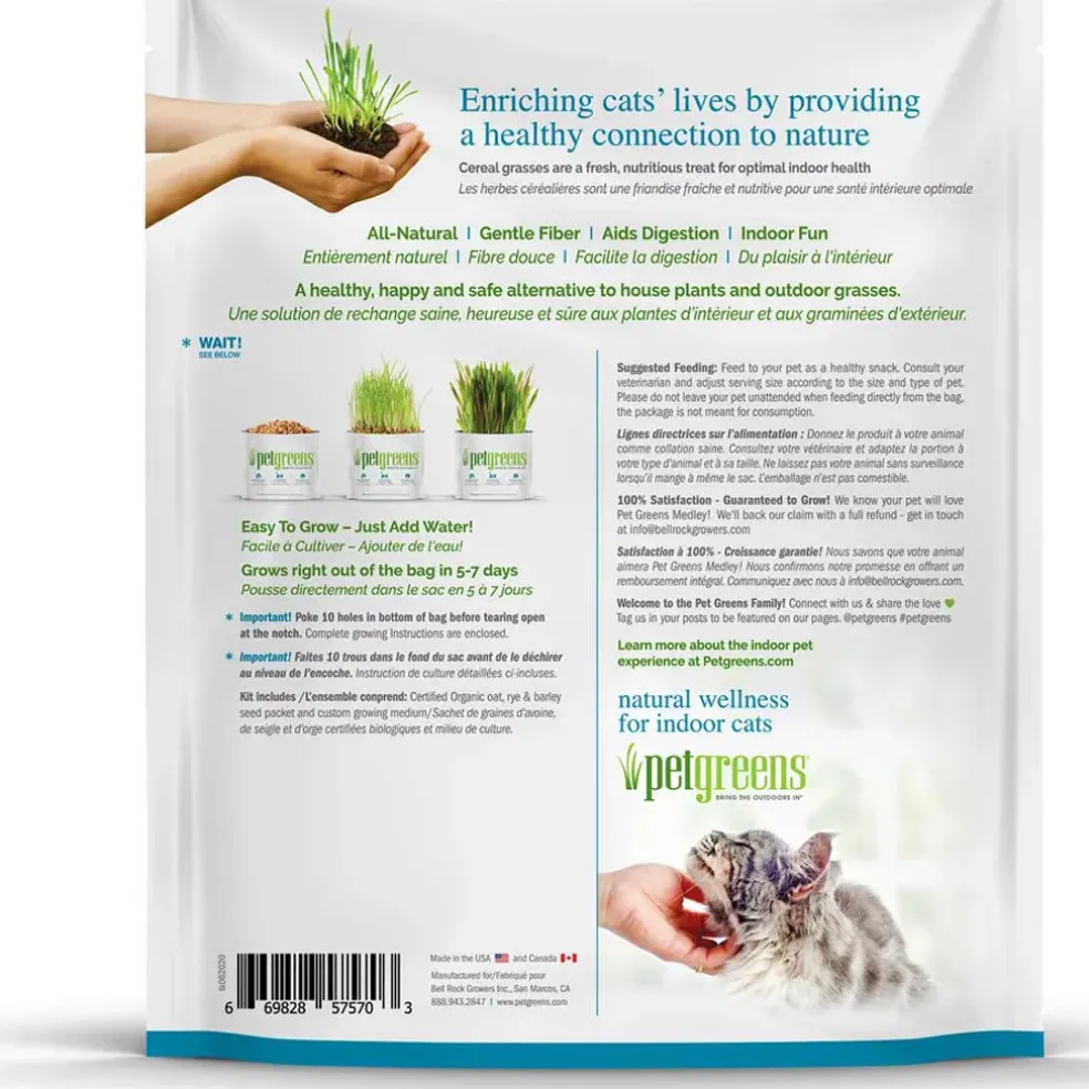 Pet Greens Medley Pet Grass Self-Grow Kit Organic Oat, Rye, & Barley Blend, 3-oz