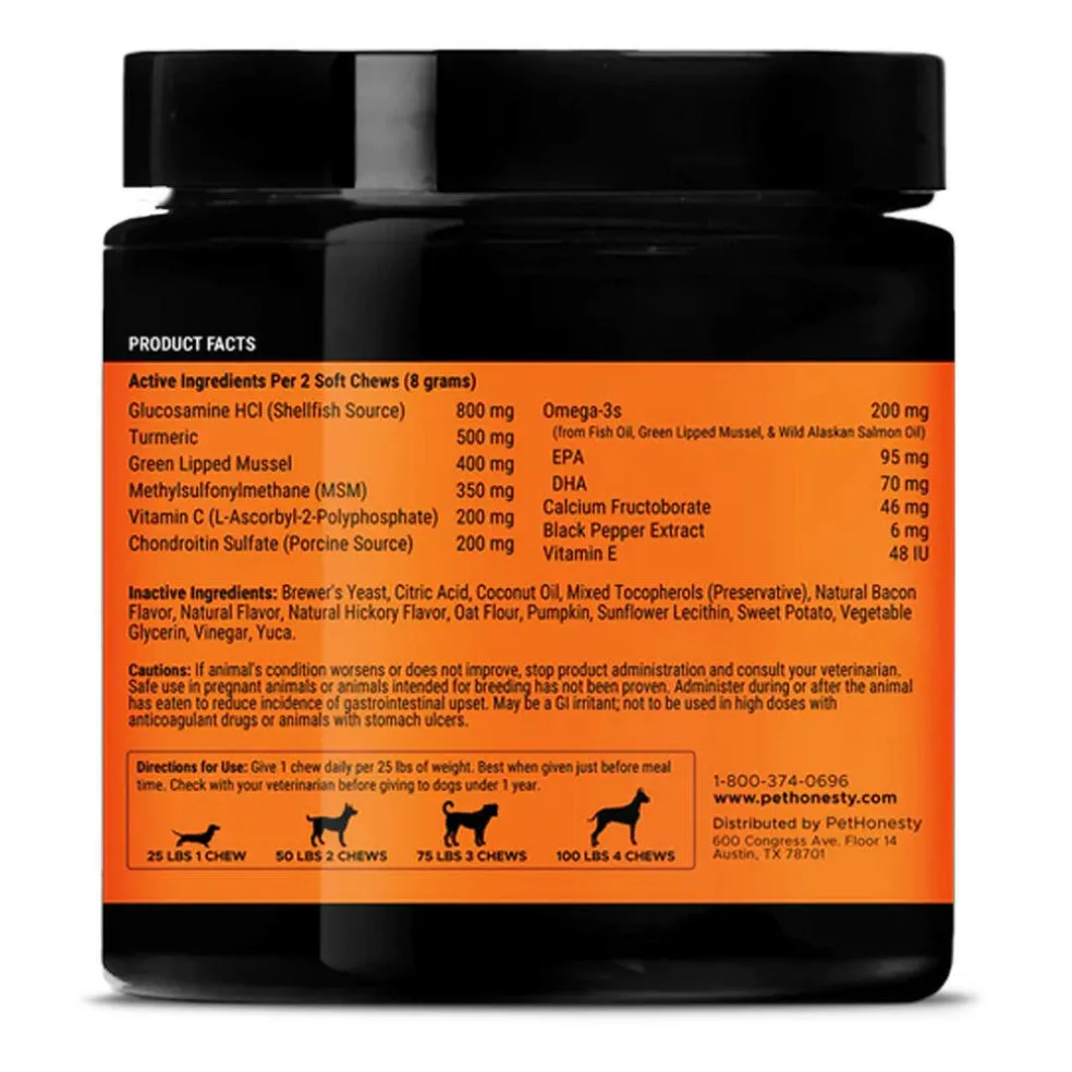 Pet Honesty Hip + Joint Health Max Strength Soft Chews for Dogs (90 ct)
