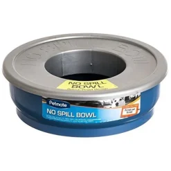 Petmate No Spill Durable Pet Bowl for Water and Food for Dogs & Cats (48 oz) Blue