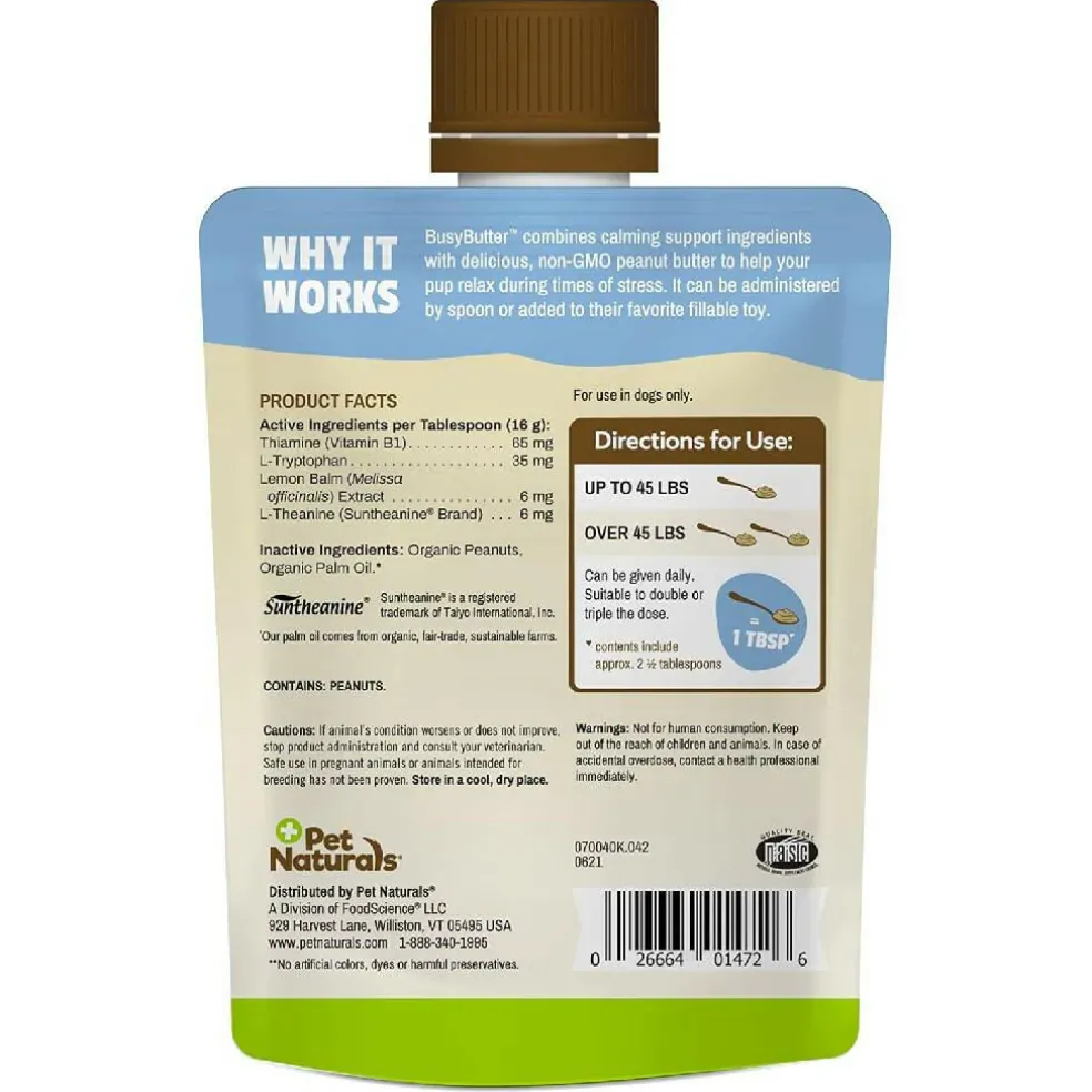 Pet Naturals BusyButter Calming Peanut Butter for Dogs (1.5 oz x 6 pouches)