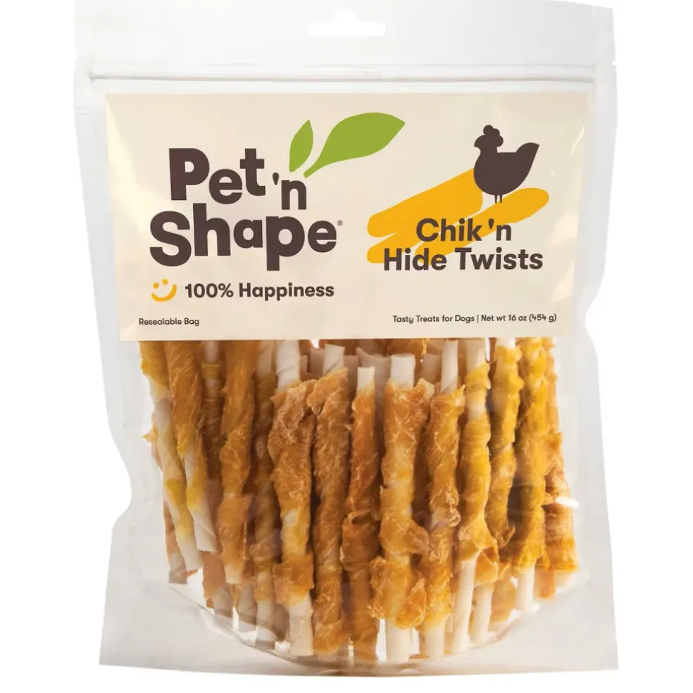 Pet 'n Shape Chik 'n Hide Twists Chicken Wrapped Rawhide Treats For Dogs